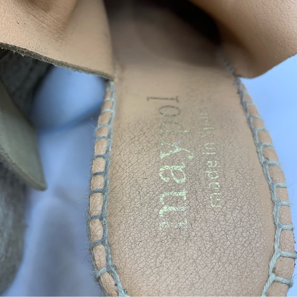 Anthropologie Maypol Carmel Leather Cross Band Espadrilles Wedge Sandals 40US9.5 - Picture 6 of 10
